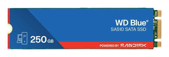 Picture of SSD|SANDISK|100xTBW rating|MTBF 1750000 h|Read speed 555 MB/s|Write speed 440 MB/s|Serial ATA III|M.2|250 GB|POWERED BY SANDISK|Blue SA510|WDS250G3B0B