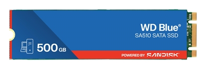 Изображение SSD|SANDISK|200xTBW rating|MTBF 1750000 h|Read speed 560 MB/s|Write speed 510 MB/s|Serial ATA III|M.2|500 GB|POWERED BY SANDISK|Blue SA510|WDS500G3B0B