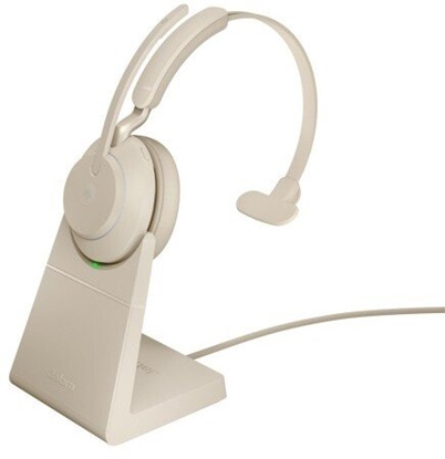 Picture of Suchawki Jabra Suchawki nauszne bezprzewodowe Evolve2 65 MS Mono Link380a beige + stand