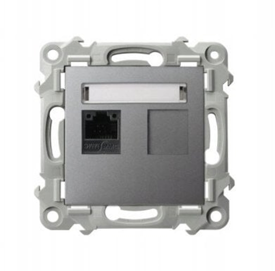 Picture of SZAFIR Gniazdo komputerowe pojedyncze, kat. 5e MMC szary mat GPK-1Z/K/m/70