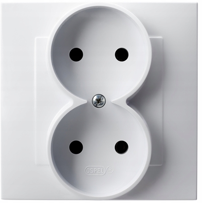 Picture of SZAFIR Gniazdo podwójne kompletne z ramk biay GP-2Z/00