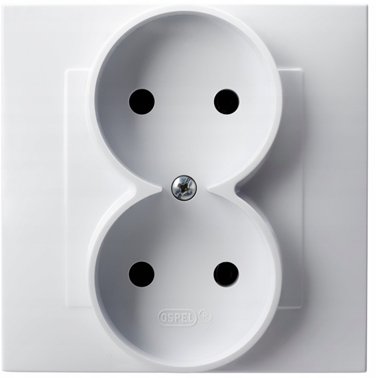 Picture of SZAFIR Gniazdo podwójne kompletne z ramk biay GP-2Z/00