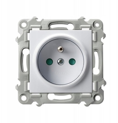 Picture of SZAFIR Gniazdo pojedyncze z uziemieniem z przesonami torów prdowych biay GP-1ZZP/m/00