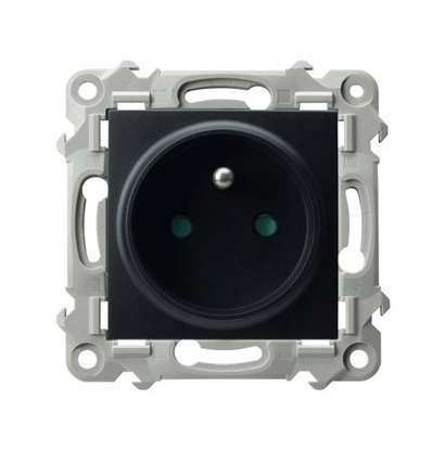 Picture of SZAFIR Gniazdo pojedyncze z uziemieniem z przesonami torów prdowych czarny metalik GP-1ZZP/m/33