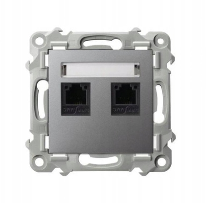 Picture of SZAFIR Gniazdo telefoniczne podwójne niezalene szary mat GPT-2ZN/m/70