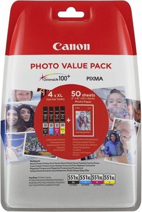 Picture of Tusz Canon oryginalny tusz CLI-551XL C/M/Y/BK Photo Value Pack (6443B006)