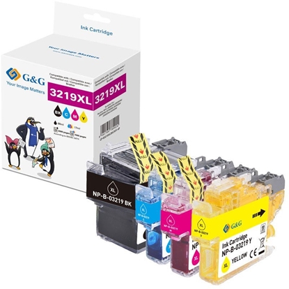 Изображение Tusz G&G Tusz do drukarki zestaw 4 sztuk dla Brother LC-3219VAL BK/C/M/Y