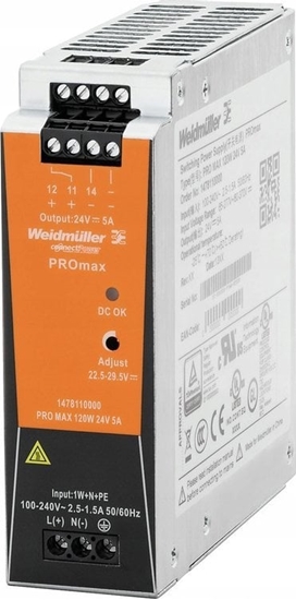 Picture of Weidmüller Zasilacz DC PRO MAX 120W 24V 5A 1478110000