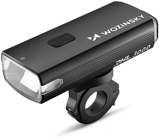 Picture of Wozinsky Lampka rowerowa przednia z kablem USB-C 3000 lm - czarna