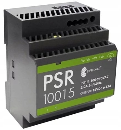 Attēls no Zasilacz impulsowy PSR 10015 230/ 15VDC 6,13A na szyn DIN, Uzas: 85-264VACVAC, Ta70, 17000-1566