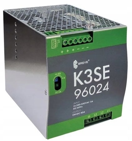 Picture of Zasilacz SilentiumPC Zasilacz impulsowy K3SE 96024 3x400/ 24VDC 40A 960W na szyn DIN, Napicie: 340-550VAVAC, Ta70, 17000-1015
