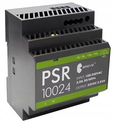 Attēls no Zasilacz SilentiumPC Zasilacz impulsowy PSR 10024 230/ 24VDC 3,83A on DIN rail, Uzas: 85-264VACVAC, Ta70, 17000-1567