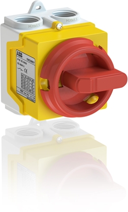 Изображение ABB Rozcznik izolacyjny w obudowie 2P 400V AC22 20A obudowa IP67 plastikowy pokrto óto-czerwony ONE20M2Y 1SCA135533R1001