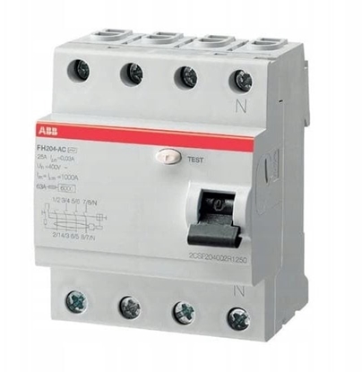 Изображение ABB Wycznik wycznik rónicowy 4P 63A 30mA AC bezzwoczny FH204 AC-63/0.03 2CSF204002R1630