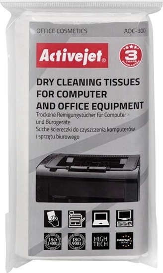 Picture of Activejet Chusteczki suche do czyszczenia ekranów i powierzchni plastikowych 24 szt. (AOC-300)