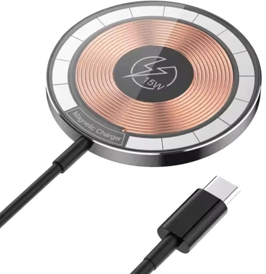 Picture of adowarka 1stCOOL Bezprzewodowa przenona QI adowarka 15W, MagSafe, USB-C, czarna