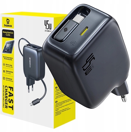 Picture of adowarka Baseus adowarka sieciowa EnerCore CJ11 45W z portem USB-C i ze zwijanym kablem USB-C - czarna