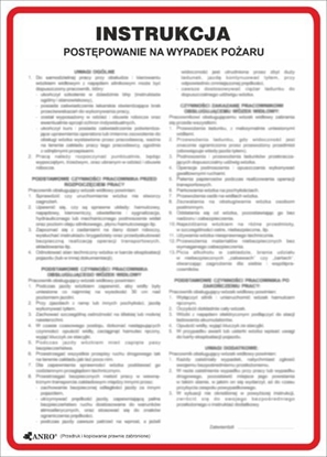 Picture of ANRO Tabliczka Instrukcja postpowania na wypadek poaru (IP01/P)