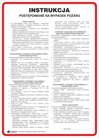 Picture of ANRO Tabliczka Instrukcja postpowania na wypadek poaru (IP01/P)