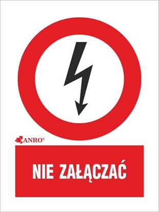Picture of ANRO Tabliczka ostrzegawcza Nie zacza 52 x 74mm (3EZA/Q1/F)