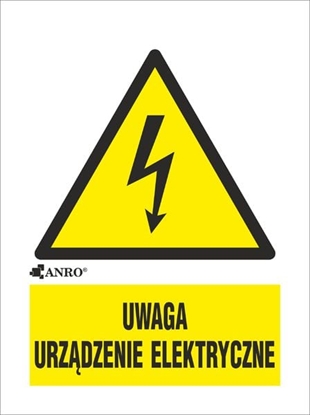 Picture of ANRO Tabliczka Uwaga urzdzenie elektryczne 148 x 210mm (10EOA/Q4/F)