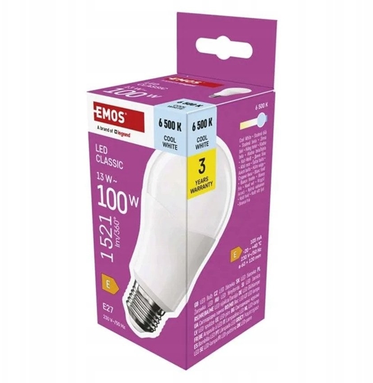 Picture of arówka LED Classic A60 E27 13W 1521lm 6500K zimna biel ZQ5E64