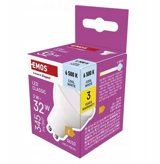 Picture of arówka LED Classic GU10 3W (32W) 345lm 6500K zimna biel ZQ8E14