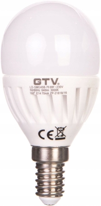 Изображение arówka LED E14 B45B CERAMIC 10W 1000lm 3000K AC180-250V 160st. LD-SMB45B-10