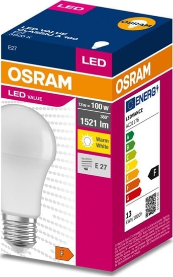 Изображение arówka LED E27 13W/830 E27 VALUE CL A FR 100 non-dim 13W/830 4058075630215