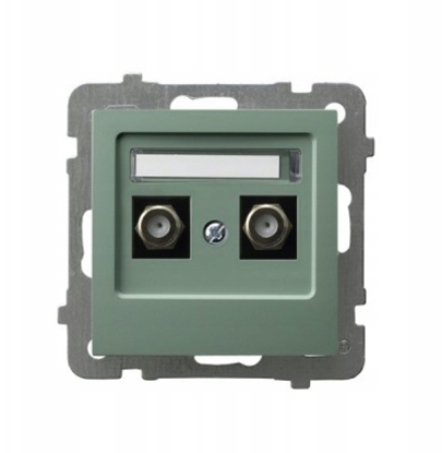 Attēls no AS Gniazdo antenowe typu F podwójne zielony mat GPA-2GF/m/84