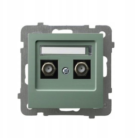 Picture of AS Gniazdo antenowe typu F podwójne zielony mat GPA-2GF/m/84