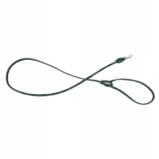 Изображение Barry King Smycz dla psa okrgy Serpente, zielony, skórzany niklowy, 8mm/120cm