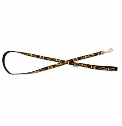 Изображение Barry King Smycz dla psa, czarna, etniczny wzór, tama polipropylenowa, 16mm/120cm