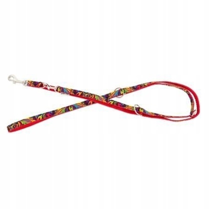 Изображение Barry King Smycz dla psa, wzór picasso, regulowana, tama polipropylenowa, 10mm/220cm czerwony