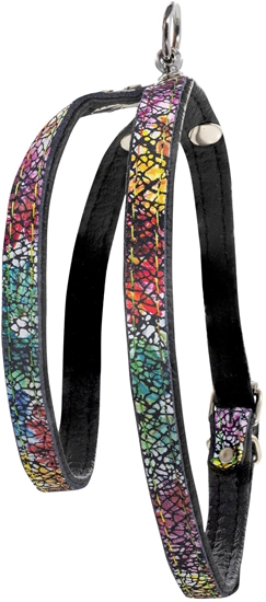 Изображение Barry King Szelki dla psa skórzane w kwiaty SX-S, 12mm/40cm