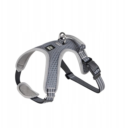 Изображение Barry King Szelki dla psa szare odblaskowe rozmiar XS podkadka pod szyj ob.szyi 31-41cm ob.klatki 32-50cm