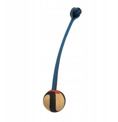 Изображение Barry King Zabawka dla psa skórzana Pika ze sznurem niebieska, 40 cm