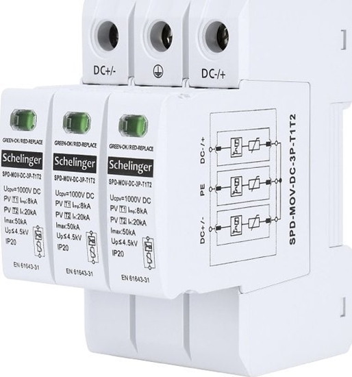 Picture of Bemko OGRANICZNIK PRZEPI 3P 8kA DC 1000V KLASY T1T2 SCHELINGER