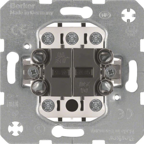 Picture of Berker cznik 2-klawiszowy One.Platform grupowy przyciskowy 4 styki zwierne mechanizm zaciski rubowe (53503404)