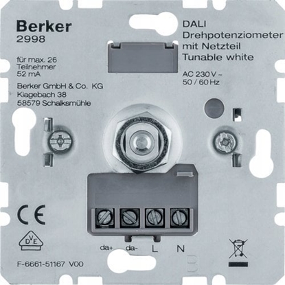 Picture of Berker DALI rotary potentiometer Tunable wh with power supply 2998