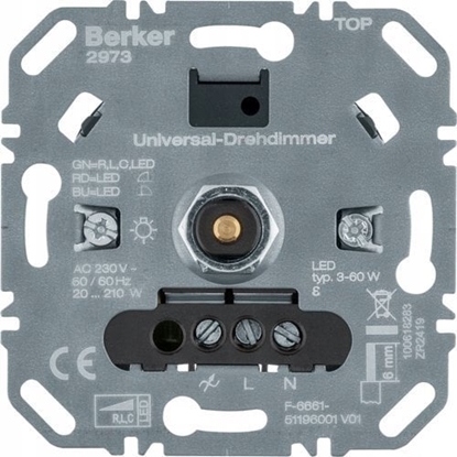 Picture of Berker Uni rotary dimmer (R,L,C,LED) 2973 light control dimmer 4011334510079