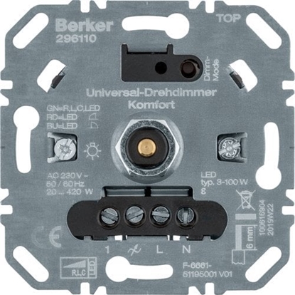 Picture of Berker Uni-Rotary Dimmer Comfort (R,L,C,LED), Softr. 296110
