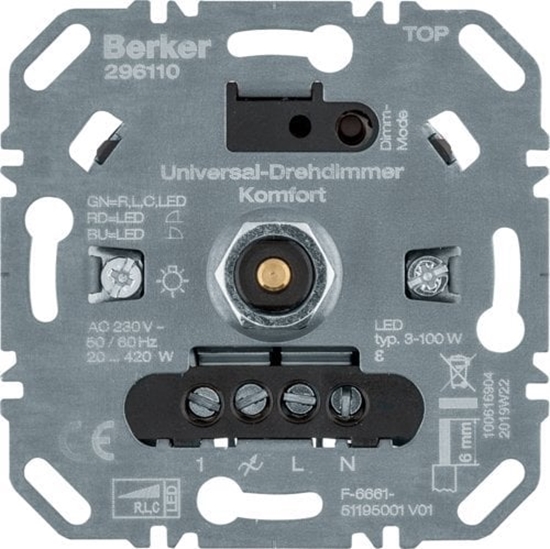 Picture of Berker Uni-Rotary Dimmer Comfort (R,L,C,LED), Softr. 296110