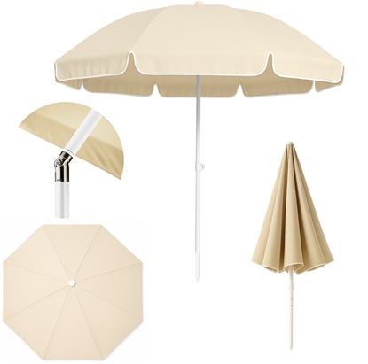 Picture of Black Forest Compact Beach Umbrella, 1.8m Beige