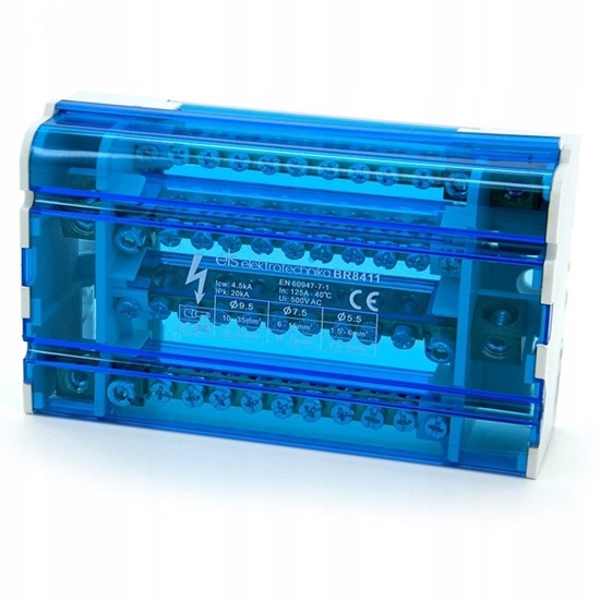 Picture of Blok rozdzielczy mostek na szyn TH listwa 4x11 ELS Elektrotechnika BR8411