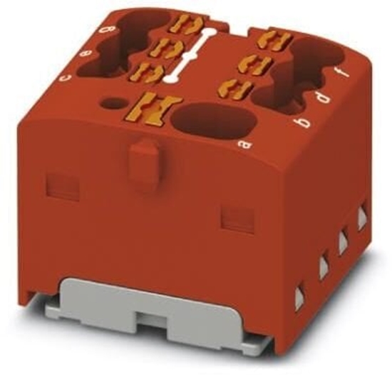 Изображение Blok rozdzielczy PTFIX 4/6X1,5 RD, czerwone zcze przemysowe - 6 punktów przyczeniowych o przekroju 1,5mm2