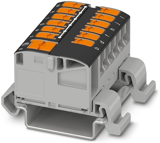 Изображение Blok rozdzielczy PTVFIX 6/12X2,5-NS35A BK, czarne zcze przemysowe - 12 punktów przyczeniowych o przekroju 2,5mm2