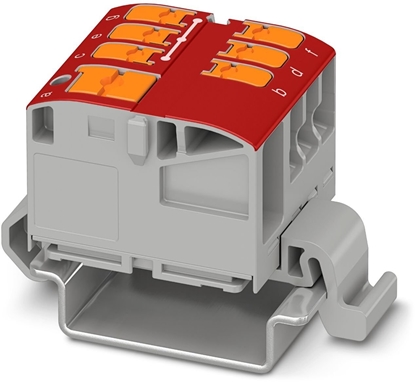 Изображение Blok rozdzielczy PTVFIX 6/6X2,5-NS35A RD, czerwone zcze przemysowe - 6 punktów przyczeniowych o przekroju 2,5mm2