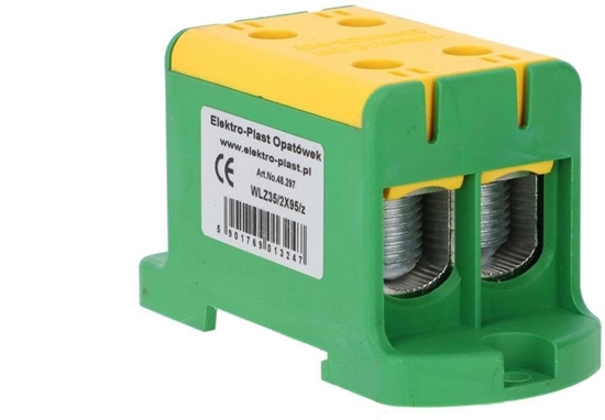 Изображение Elektro-Plast Blok rozdzielczy-odgany 2x1-biegun AL/CU 16-95mm2 óto-zielony monta paski i na szyn TH WLZ35/2x95/z 48.297