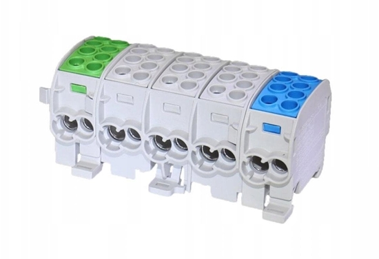 Изображение Blok rozdzielczy-odgany Al/Cu SCB 35-5X (80250) SIMBLOCK piciobiegunowy 35mm2 zie/sza/nie 81507020